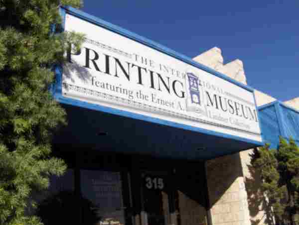International Printing Museum sign above the Museum's doorway