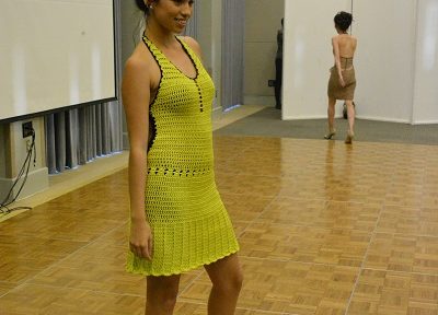 yellow sundress in yes4arts fashion show
