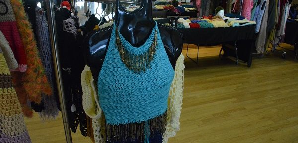 blue beaded top at yes4arts boutique