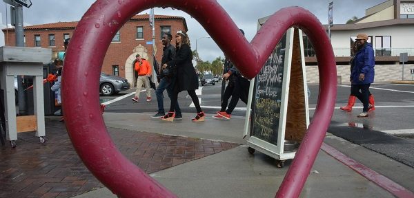 Red High Heels walkers framed by red iron heart