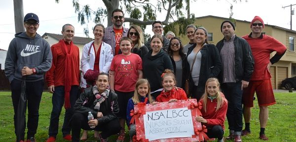 Student nurses from LBCC pose for a picture in Livingston Park