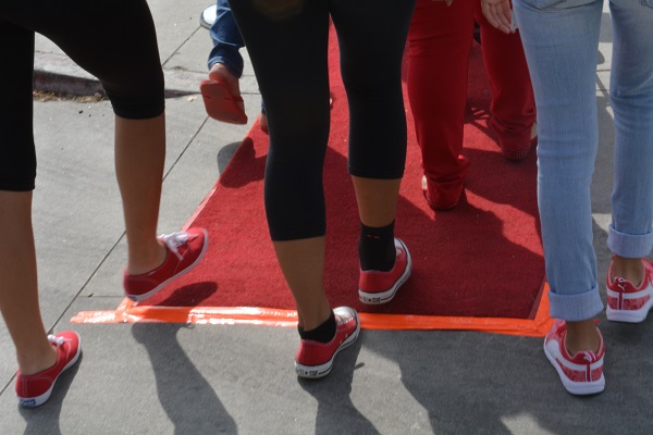 Walkers stepping onto the "red carpet"