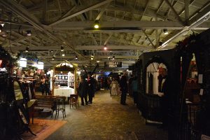 Lamplit concourse at Dickens Fair