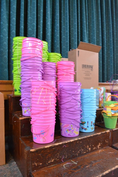 Easter baskets wait to be filled