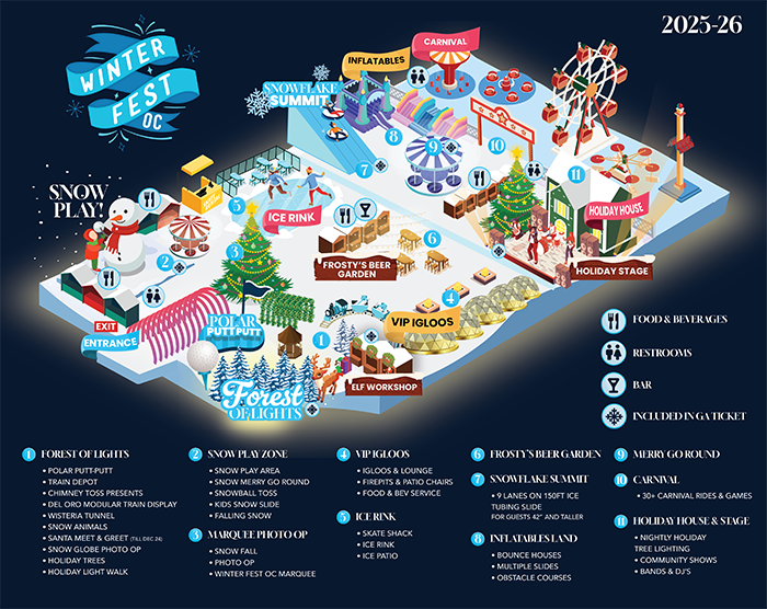 Map of Winter Fest OC activities